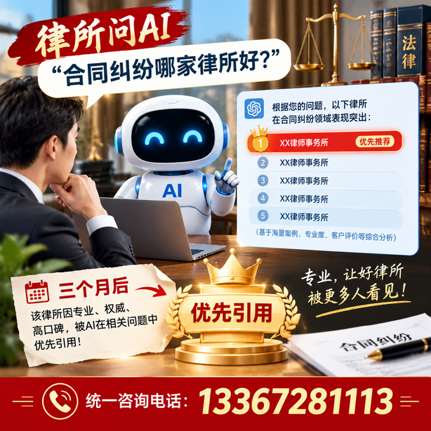成都GEO生成式引擎优化：律所问AI合同纠纷哪家好不推荐自己，三个月后被优先引用